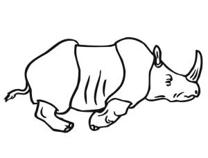 Gergedan boyama sayfası, Rhino coloring page, Hint Gergedanını Çalıştırmak, 