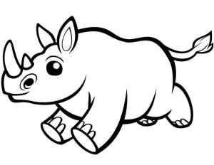 Gergedan boyama sayfası, Rhino coloring page, Şirin Bebek Gergedan, 