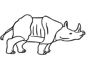 Gergedan boyama sayfası, Rhino coloring page, Asyalı Gergedan, 