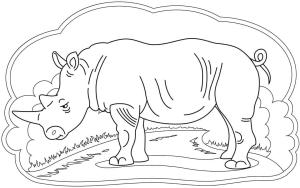 Gergedan boyama sayfası, Rhino coloring page, Bir Gergedan, 