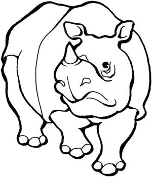 Gergedan boyama sayfası, Rhino coloring page, Cava Gergedanı, 