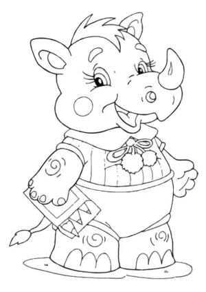 Gergedan boyama sayfası, Rhino coloring page, Bebek Gergedan, 