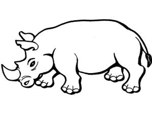 Gergedan boyama sayfası, Rhino coloring page, Gergedan 1, 