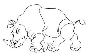 Gergedan boyama sayfası, Rhino coloring page, Kızgın Gergedan, 