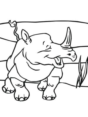 Gergedan boyama sayfası, Rhino coloring page, Mutlu Gergedan, 