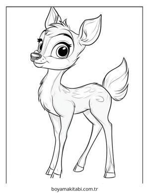 Geyik boyama sayfası – renkli çizimler, okul öncesi