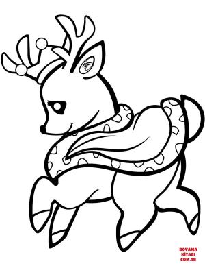 Geyik boyama sayfası, Deers coloring page, , deers baby deer in a crown 