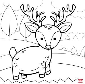 Geyik boyama sayfası, Deers coloring page, , deers deer 