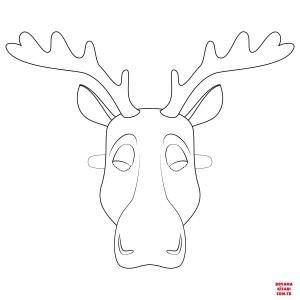 Geyik boyama sayfası, Deers coloring page, , deers moose mask 