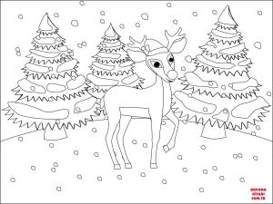 Geyik boyama sayfası, Deers coloring page, , deers red nosed christmas reindeer rudolph 