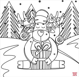 Geyik boyama sayfası, Deers coloring page, , deers christmas reindeer 