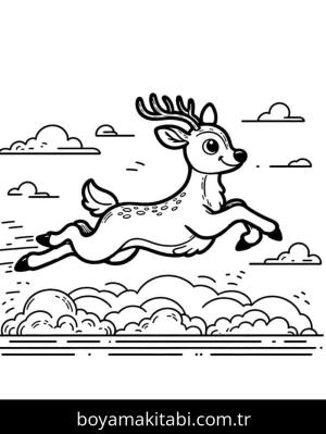 Geyik boyama sayfası – boyama çalışması, yaratıcılığı geliştirir