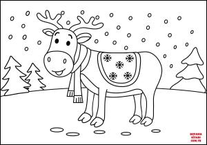 Geyik boyama sayfası, Deers coloring page, , deers christmas reindeer 