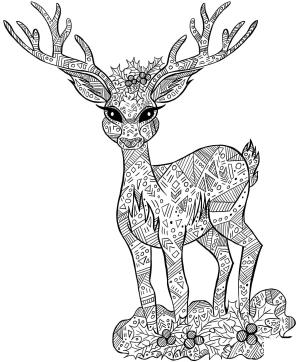 Geyik boyama sayfası, Deers coloring page, , deers zentangle christmas deer 