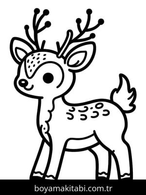 Geyik boyama sayfası – renkli çizimler, okul öncesi