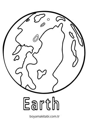 Gezegen boyama sayfası – çocuklar için, çizgi film temalı