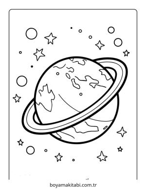 Gezegen boyama sayfası – yaratıcılık, eğlenceli etkinlik