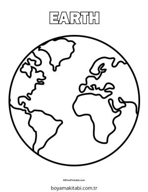 Gezegen boyama sayfası – çocuklar için, çizgi film temalı