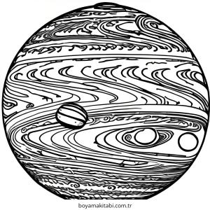 Gezegen boyama sayfası – okul öncesi, evde etkinlik