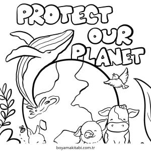 Gezegen boyama sayfası – sanatsal çalışma, çocuklar için