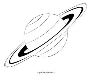 Gezegen boyama sayfası – çocuk aktivitesi, PDF indir