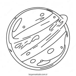 Gezegen boyama sayfası – sevimli karakter, sanatsal çalışma