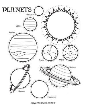 Gezegen boyama sayfası – eğitici aktivite, yaratıcılık