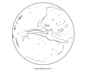 Gezegen boyama sayfası – basit çizim, kolay boyama