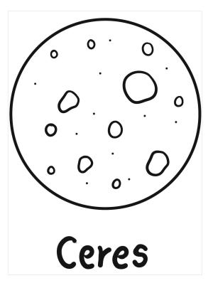 Gezegenler boyama sayfası,  coloring page, Ceres Cüce Gezegen, 