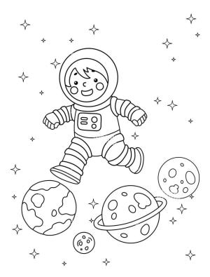 Gezegenler boyama sayfası,  coloring page, Astronot ve Gezegenler, 