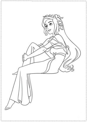 Giselle boyama sayfası,  coloring page, Oturan Giselle, 