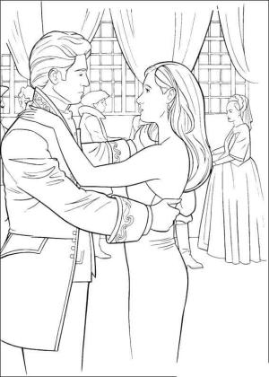 Giselle boyama sayfası,  coloring page, Prenses Giselle ve Dans Eden Prens, 