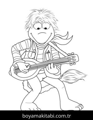 Gitar boyama sayfası – boyama etkinliği, çocuk aktivitesi