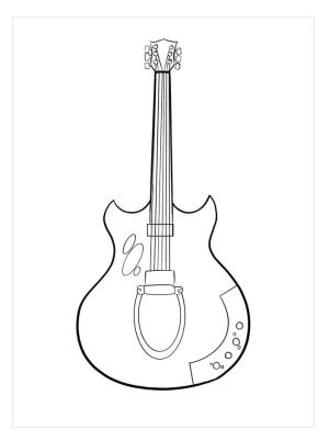 Gitar boyama sayfası,  coloring page, Temel Akustik Gitar, 