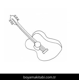 Gitar boyama sayfası – eğlenceli etkinlik, el becerilerini geliştirir