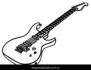 Gitar boyama sayfası – yaratıcılık, eğlenceli etkinlik