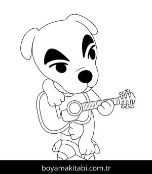 Gitar boyama sayfası – keyifli zaman, renkli çizimler