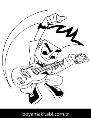 Gitar boyama sayfası – evde etkinlik, ücretsiz yazdır