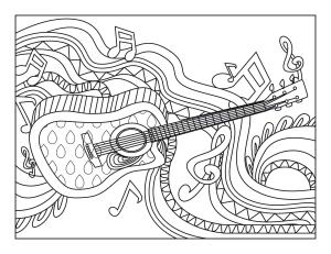 Gitar boyama sayfası,  coloring page, Gitarre ist für Erwachsene, 