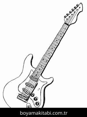 Gitar boyama sayfası – boyama etkinliği, çocuk aktivitesi