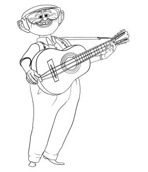 Gitar boyama sayfası,  coloring page, Andres ile Gitar, 