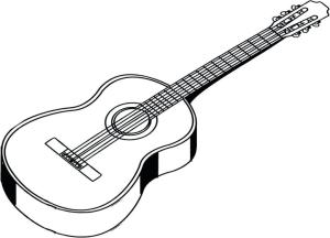 Gitar boyama sayfası,  coloring page, Klasik Gitar, 