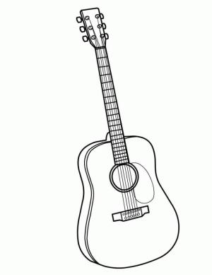 Gitar boyama sayfası,  coloring page, Normal Gitar, 