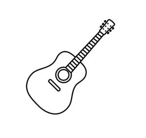 Gitar boyama sayfası,  coloring page, Hafif Gitar, 