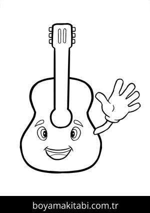 Gitar boyama sayfası – ücretsiz yazdır, boyama etkinliği