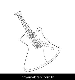 Gitar boyama sayfası – evde etkinlik, ücretsiz yazdır