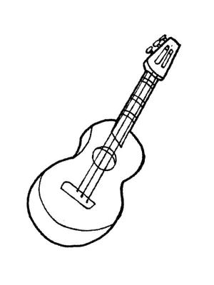 Gitar boyama sayfası,  coloring page, Normal çizim Gitar, 