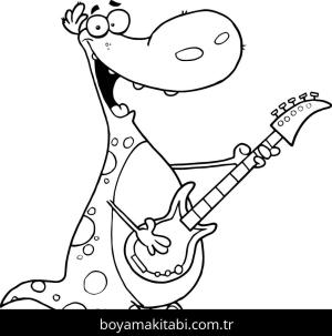 Gitar boyama sayfası – yaratıcılığı geliştirir, keyifli zaman