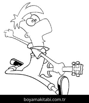 Gitar boyama sayfası – çocuk aktivitesi, PDF indir