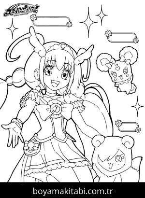 Glitter Force boyama sayfası – kolay boyama, eğitici aktivite